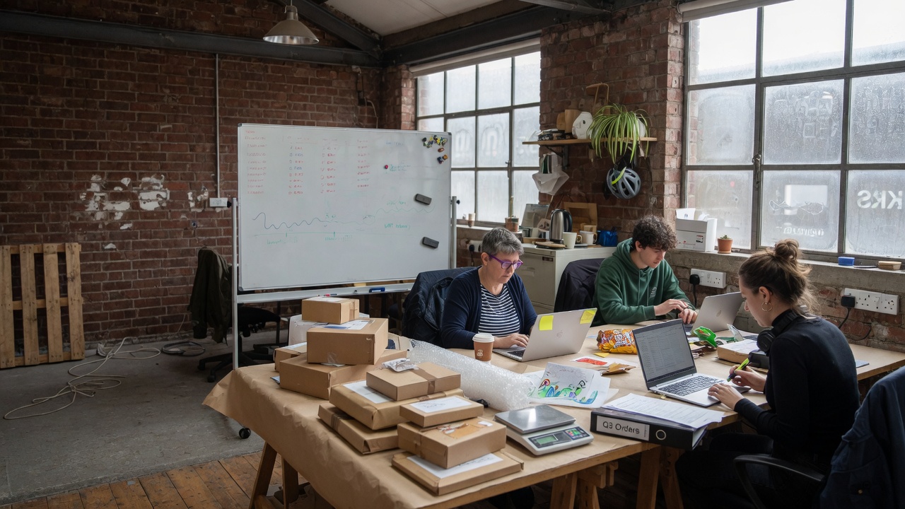 Growing UK team working in a converted workshop office