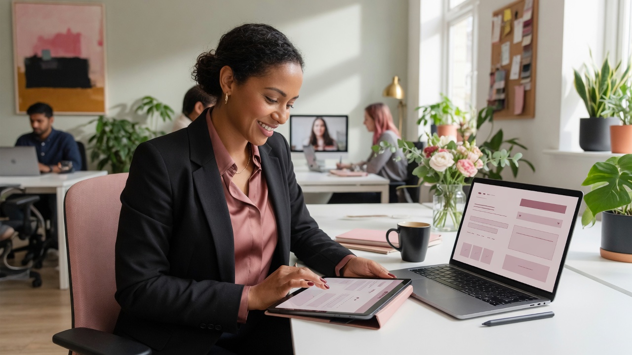Professional validating a customer address during onboarding